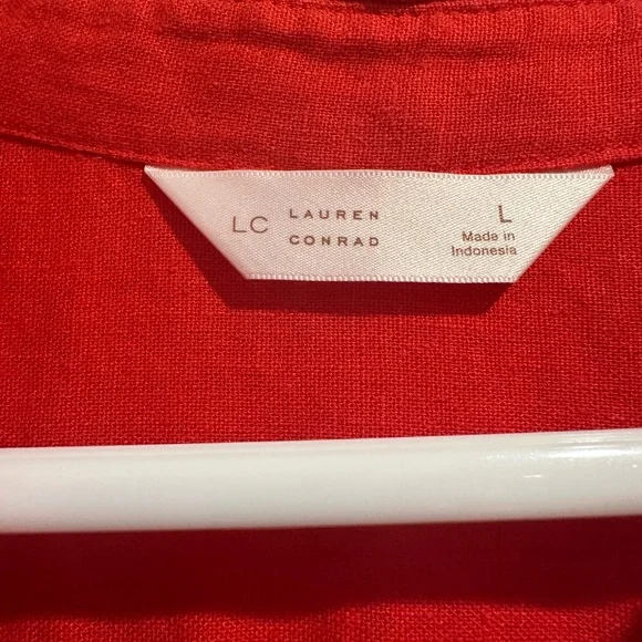 LC Lauren Conrad Red Button Down Shirt - Picture 4 of 4